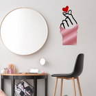 Escultura De Parede Decorativo Amor Coração De Dedo Rose 60x3