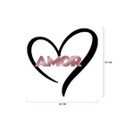 Escultura De Parede Decorativo Amor Coração Mdf 6mm Rose 60x5