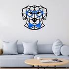 Escultura De Parede Decorativo Animal Cachorro Azul 50x47cm