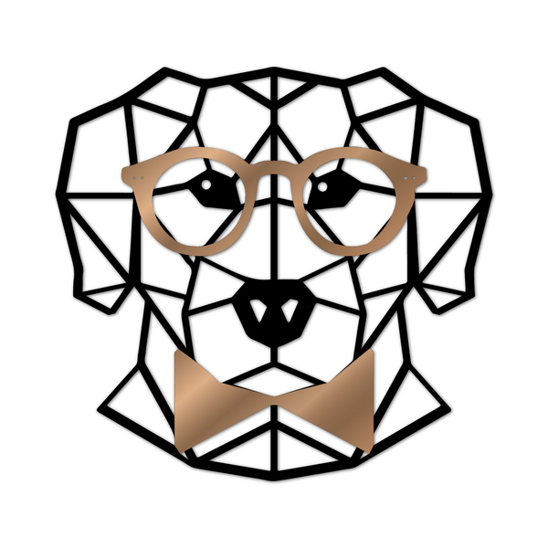 Escultura De Parede Decorativo Animal Cachorro Bronze 40x37cm