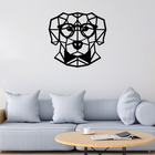 Escultura De Parede Decorativo Animal Cachorro Preto 50x47cm