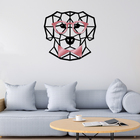 Escultura De Parede Decorativo Animal Cachorro Rose 40x37cm