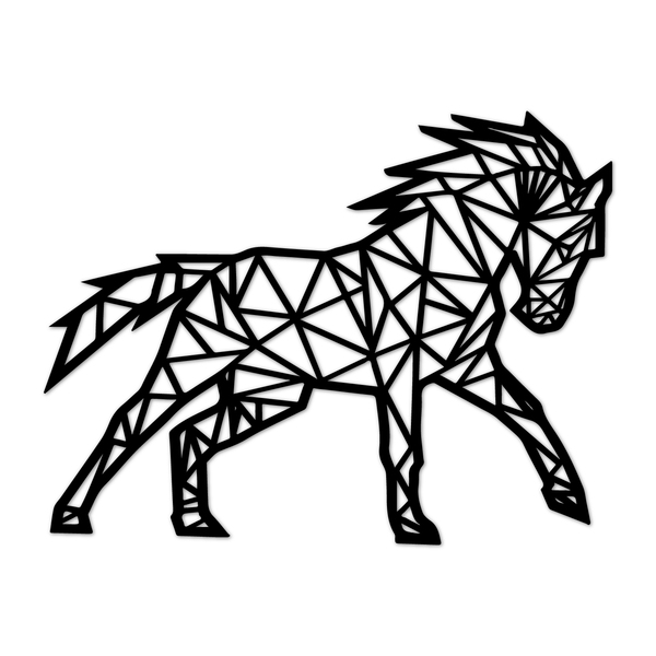 Escultura De Parede Decorativo Animal Cavalo Mdf 6mm 50x38cm