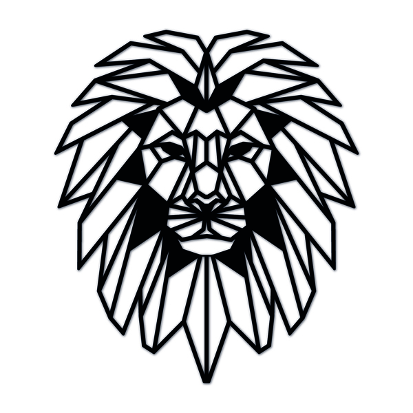 Escultura De Parede Decorativo Animal Leão Mdf 6mm 50x43cm