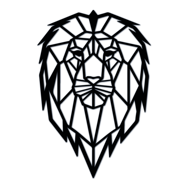 Escultura De Parede Decorativo Animal Leão Mdf 6mm 60x40cm