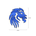 Escultura De Parede Decorativo Animal Leão Mdf 6mm Azul 40x34