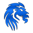 Escultura De Parede Decorativo Animal Leão Mdf 6mm Azul 40x34