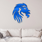 Escultura De Parede Decorativo Animal Leão Mdf 6mm Azul 50x43