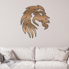 Escultura De Parede Decorativo Animal Leão Mdf 6mm Bronze 50x