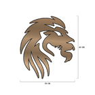 Escultura De Parede Decorativo Animal Leão Mdf 6mm Bronze 60x