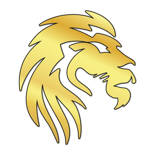 Escultura De Parede Decorativo Animal Leão Mdf 6mm Dourado 60