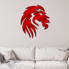 Escultura De Parede Decorativo Animal Leão Mdf 6mm Vermelho 5
