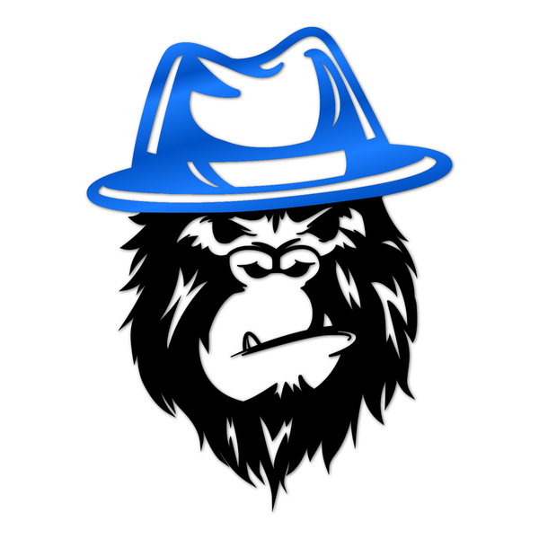 Escultura De Parede Decorativo Animal Macaco Azul 60x45cm