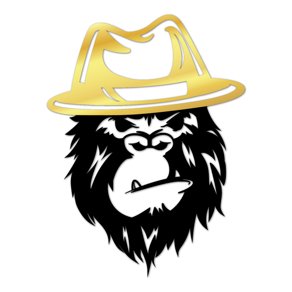 Escultura De Parede Decorativo Animal Macaco Dourado 50x37cm