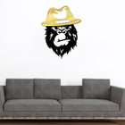 Escultura De Parede Decorativo Animal Macaco Dourado 50x37cm