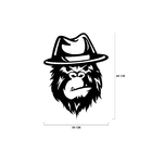 Escultura De Parede Decorativo Animal Macaco Preto 40x30cm