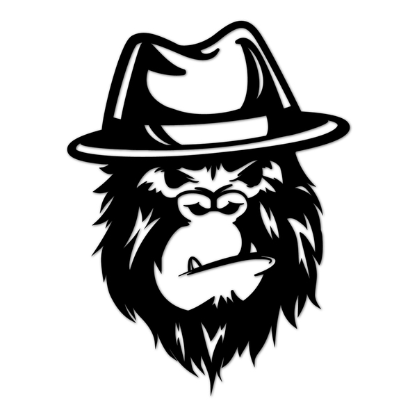 Escultura De Parede Decorativo Animal Macaco Preto 40x30cm