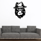 Escultura De Parede Decorativo Animal Macaco Preto 50x37cm