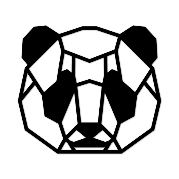 Escultura De Parede Decorativo Animal Panda Mdf 6mm 50x44cm