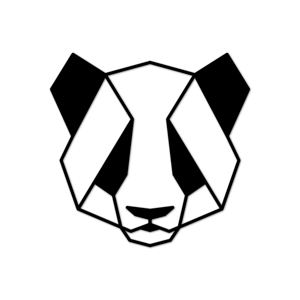 Escultura De Parede Decorativo Animal Panda Mdf 6mm 50x48cm