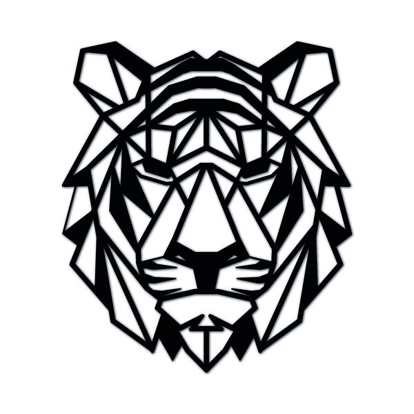 Escultura De Parede Decorativo Animal Tigre Mdf 6mm 40x35cm