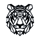 Escultura De Parede Decorativo Animal Tigre Mdf 6mm 50x43cm