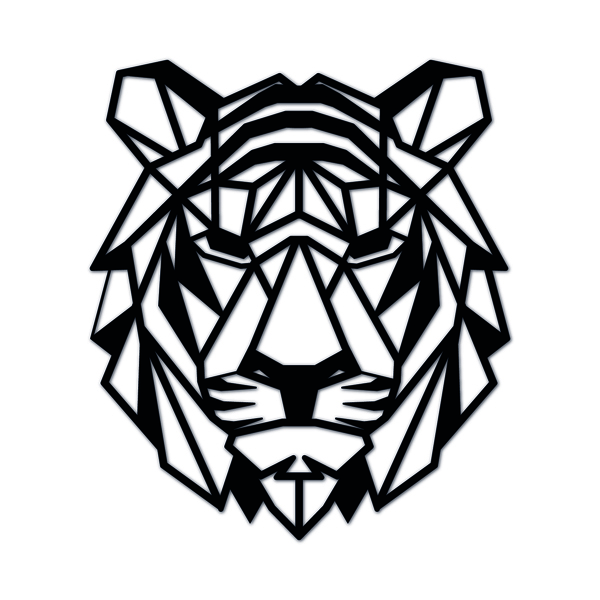 Escultura De Parede Decorativo Animal Tigre Mdf 6mm 50x43cm