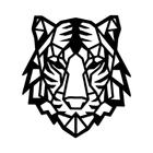 Escultura De Parede Decorativo Animal Tigre Mdf 6mm 50x44cm