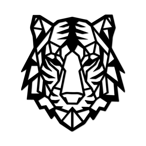 Escultura De Parede Decorativo Animal Tigre Mdf 6mm 50x44cm