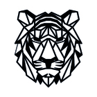 Escultura De Parede Decorativo Animal Tigre Mdf 6mm 60x52cm