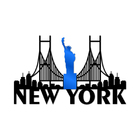 Escultura De Parede Decorativo Cidade New York Azul 60x36cm