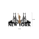 Escultura De Parede Decorativo Cidade New York Bronze 40x24cm