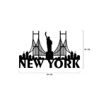 Escultura De Parede Decorativo Cidade New York Preto 50x30cm