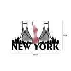 Escultura De Parede Decorativo Cidade New York Rose 60x36cm