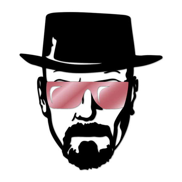 Escultura De Parede Decorativo Cinema Walter White Rose 50x45