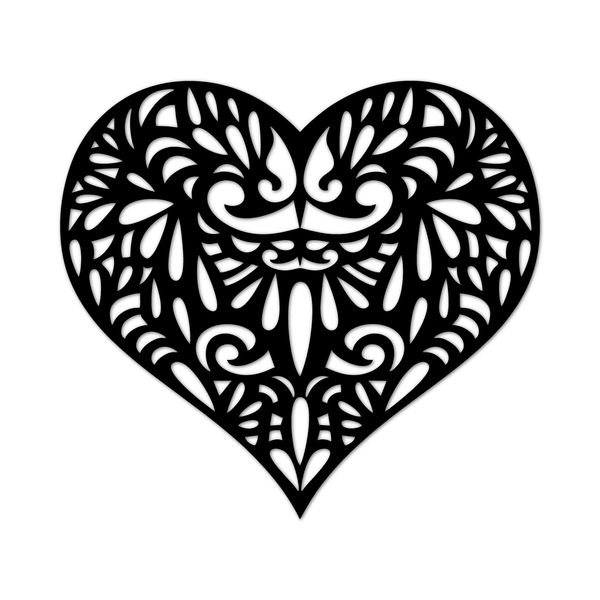 Escultura De Parede Decorativo Coração Mosaico 50x45cm