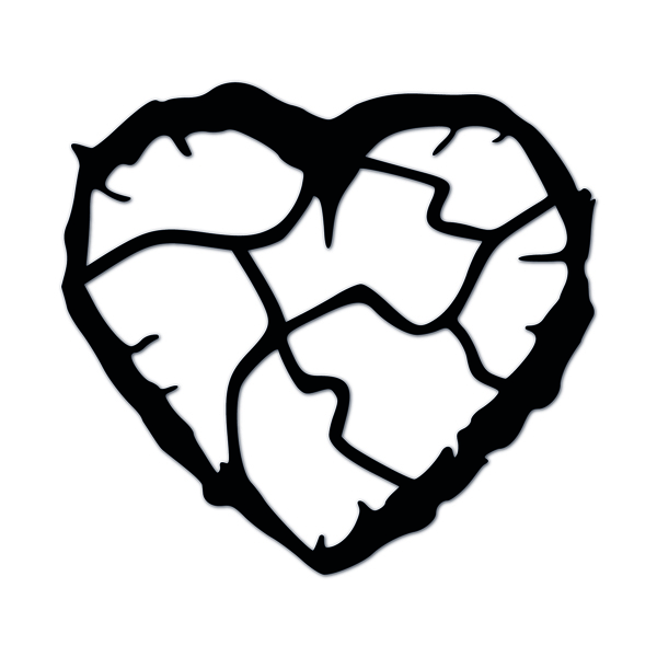 Escultura De Parede Decorativo Coração Raizes 40x36cm