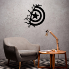 Escultura De Parede Decorativo Herói Capitão América Preto 43