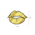 Escultura De Parede Decorativo Makeup Boca Mdf 6mm Dourado 40