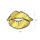 Escultura De Parede Decorativo Makeup Boca Mdf 6mm Dourado 60