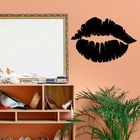 Escultura De Parede Decorativo Makeup Boca Mdf 6mm Preto 40x2