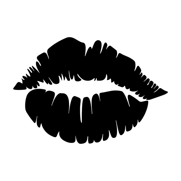 Escultura De Parede Decorativo Makeup Boca Mdf 6mm Preto 50x3