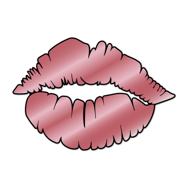 Escultura De Parede Decorativo Makeup Boca Mdf 6mm Rose 40x27