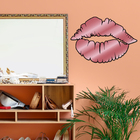 Escultura De Parede Decorativo Makeup Boca Mdf 6mm Rose 40x27