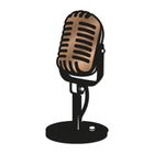 Escultura De Parede Decorativo Microfone Clássico Bronze 60x2