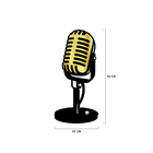 Escultura De Parede Decorativo Microfone Clássico Dourado 50x