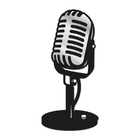 Escultura De Parede Decorativo Microfone Clássico Prata 40x18