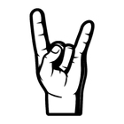 Escultura De Parede Decorativo Musica Mão Rock 60x36cm