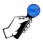 Escultura De Parede Decorativo Musica Microfone Azul 60x57cm