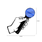 Escultura De Parede Decorativo Musica Microfone Azul 60x57cm